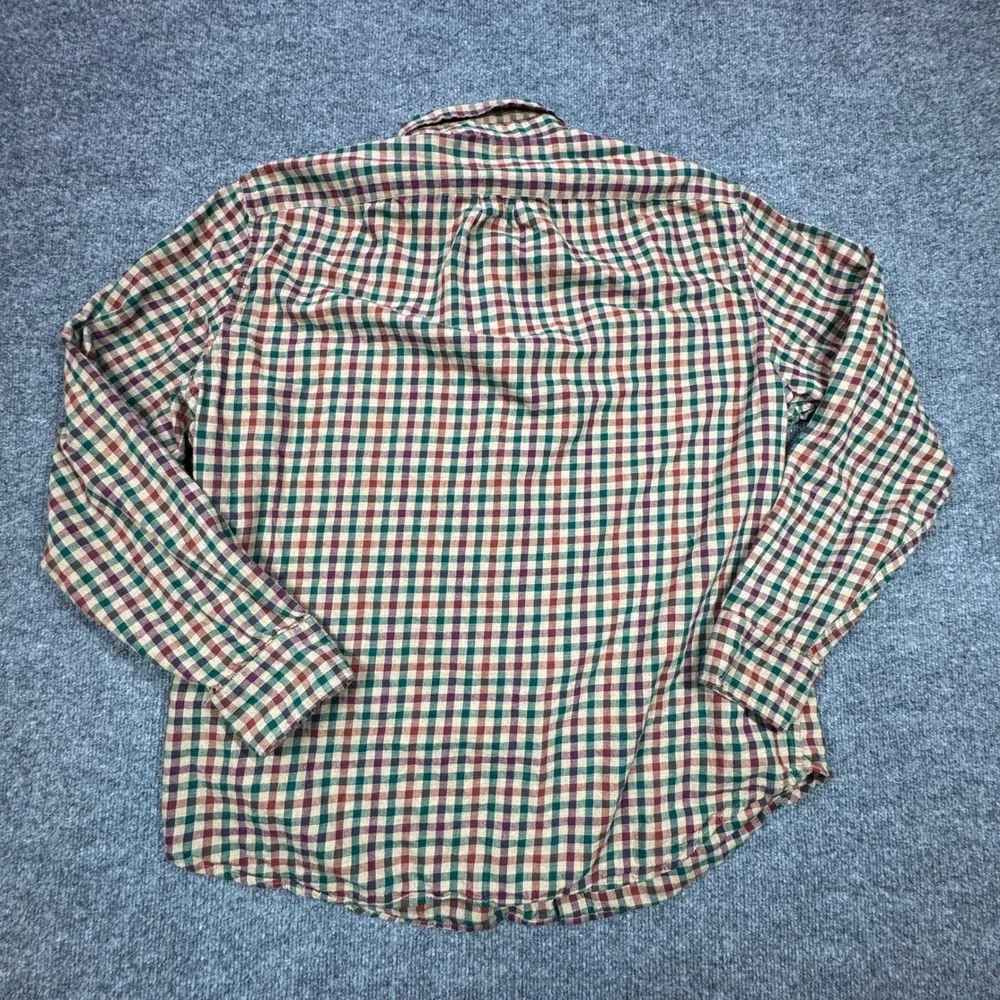 J. Crew Brushed Twill Shirt Mens XL Red Green Plaid Classic Fit Button Down‎